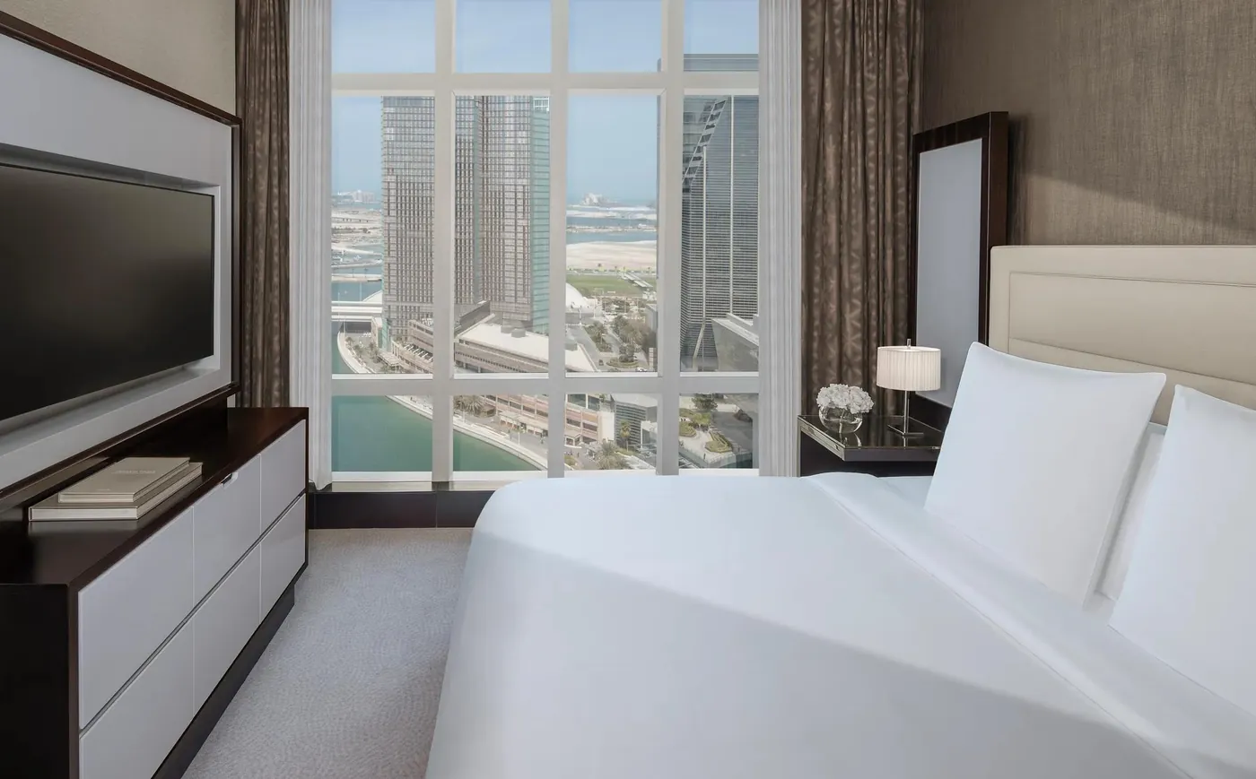Bedroom with waterfront views